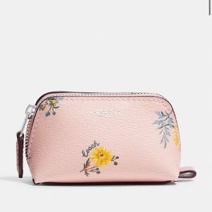 NWOT Coach Mini Boxy Cosmetic Case Dreamy Land Floral Print pink